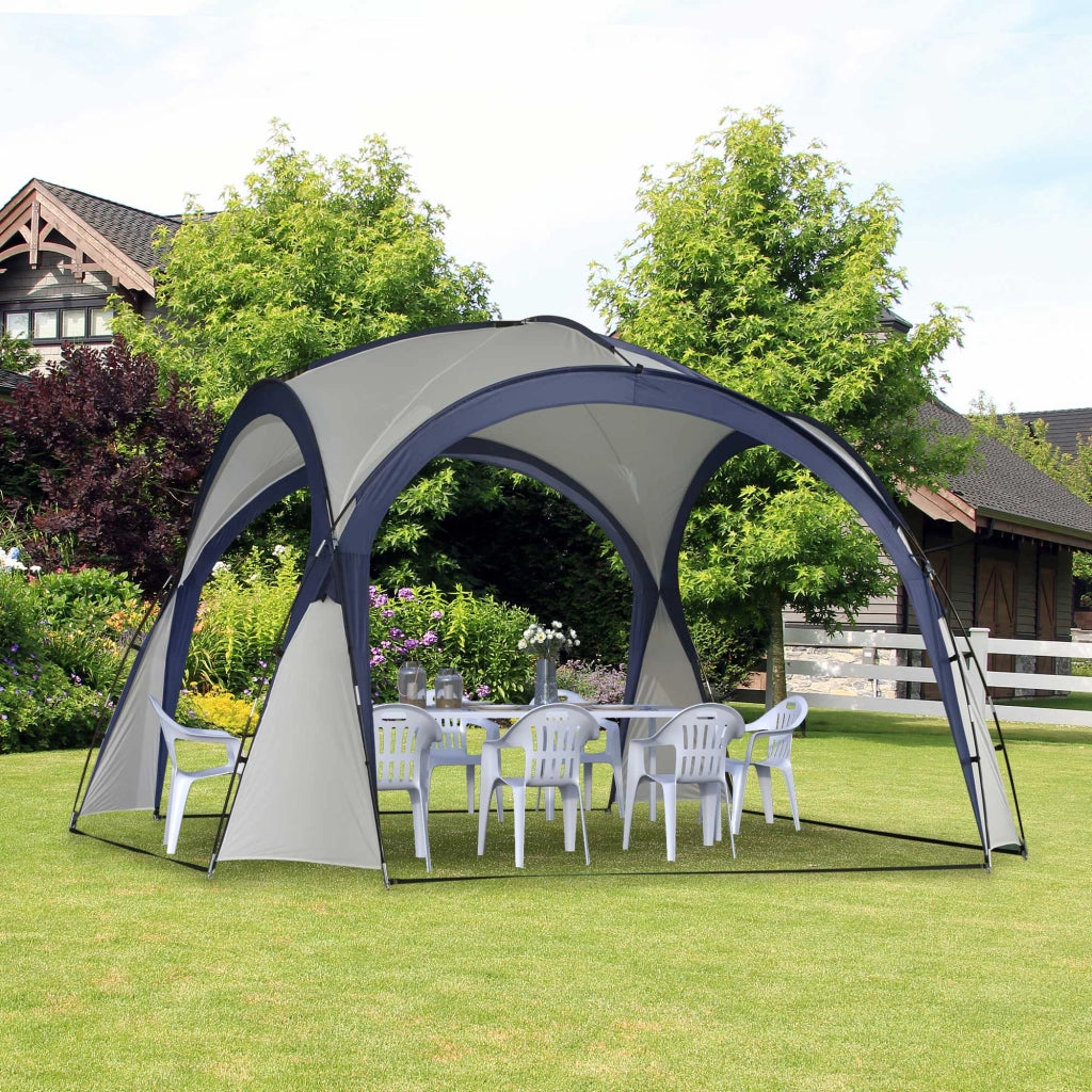 Tenda da campeggio Tenda da giardino Tenda Tenda Tenda Tenda Solare Pallino Impermeabile Palo in fibra di vetro resistente alle intemperie + Poliestere Crema Bianco + Blu 3;5 x 3;5 x 2;3 m