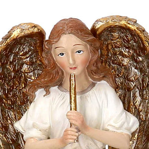 Angelo resina bianco e oro cm 12,5x11,5xh25,5