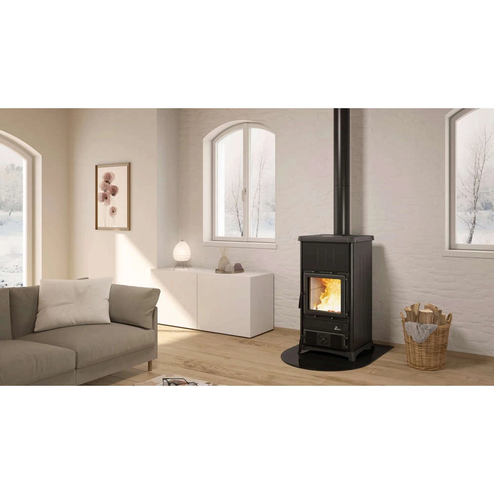 Stufa a Legna con Sistema di Recupero Calore Nordica Concita 2.0 Steel