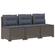 Divano da giardino 3 posti con cuscini in look rattan PP 8011991