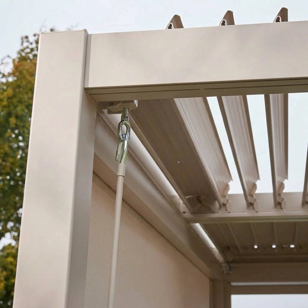 Pergola bioclimatica 3x4m in alluminio e acciaio, lamelle orientabili