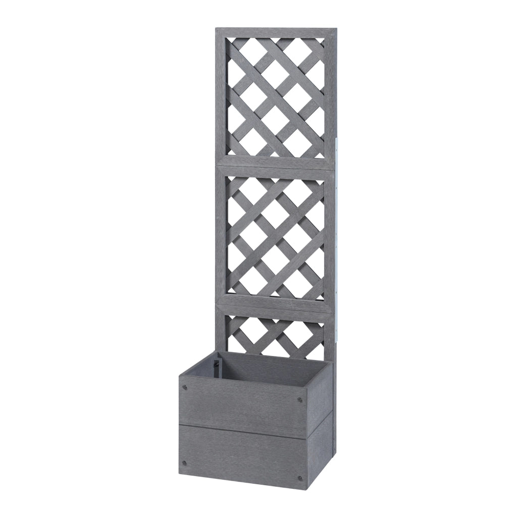 Fioriera con Spalliera Amstelveen per Piante Rampicanti 135 x 40 x 30 cm Grigio [en.casa]