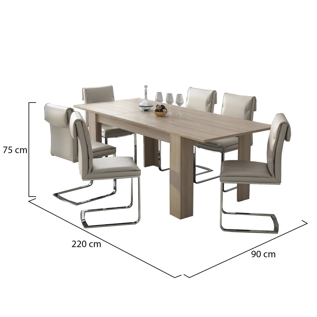 Campora, Tavolo Allungabile Allungabile, 220x90x75h cm Marrone Olmo