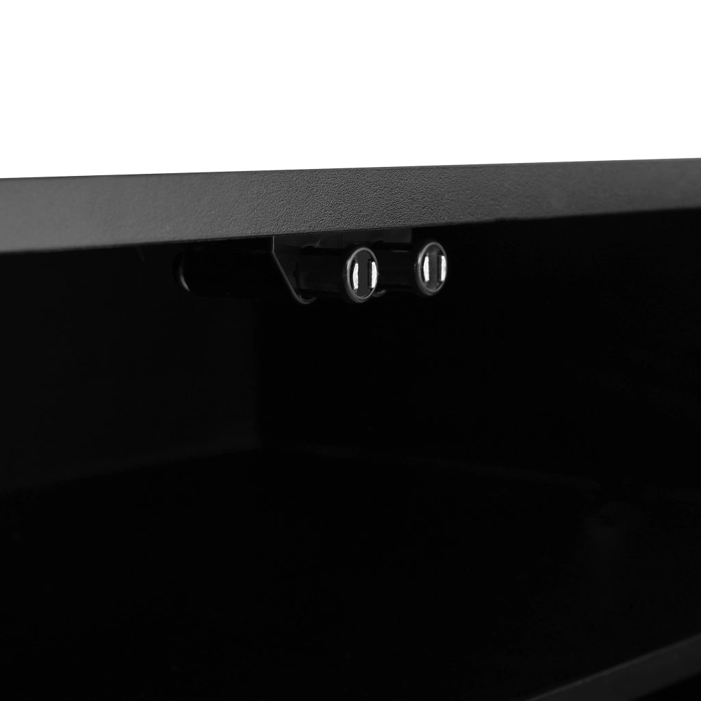 Mobile porta TV con 4 ante e 2 ripiani, apertura push-to-open, per soggiorno, in MDF, nero, 175 × 40 × 41,5 cm