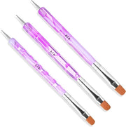 Set di pennelli a spazzola per nail art in design marmoreo rosa - Inclusi 3 pezzi (Formato #12 & #16)