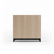 Scarpiera Herdasa effetto noce chiaro gambe nere 90x90x27