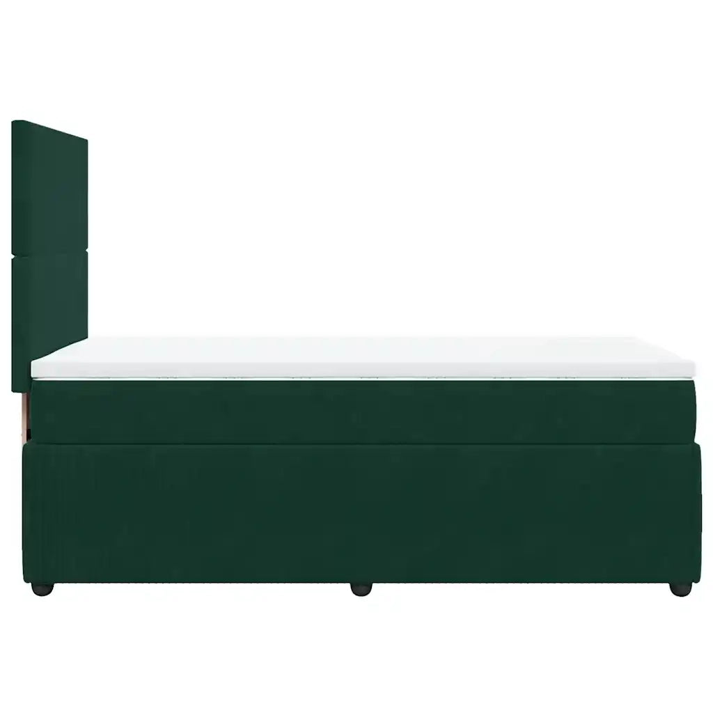 Giroletto a Molle con Materasso Verde Scuro 80x200 cm Velluto