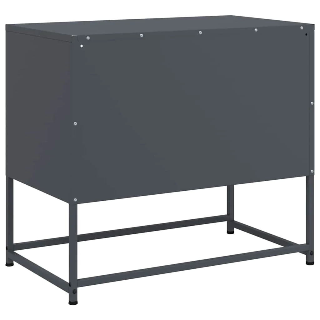 Mobile TV multimediale mensola TV credenza TV sala da pranzo soggiorno camera da letto antracite 68 x 39 x 60,5 cm acciaio antracite 02_0026405