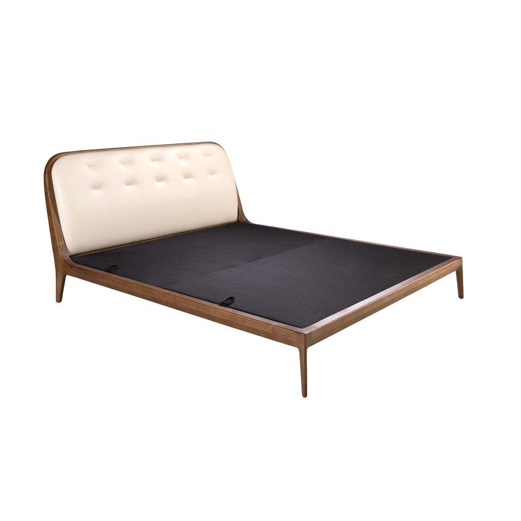 Letto in similpelle color sabbia