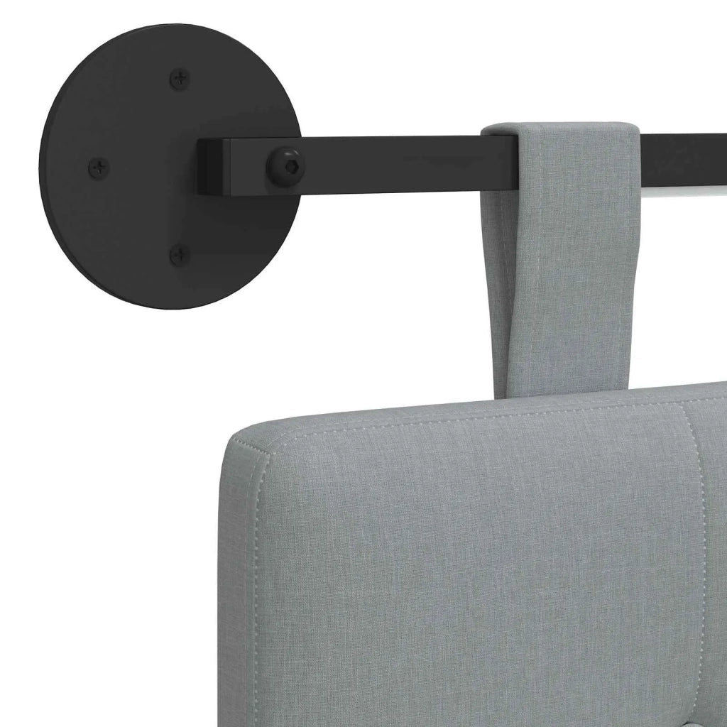 Testiera sospesa Con luce LED Grigio Chiaro Tessuto 3424471