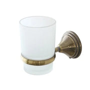 Porta spazzolino da denti a muro in vetro satinato finitura bronzo kit per fissaggio incluso Iris