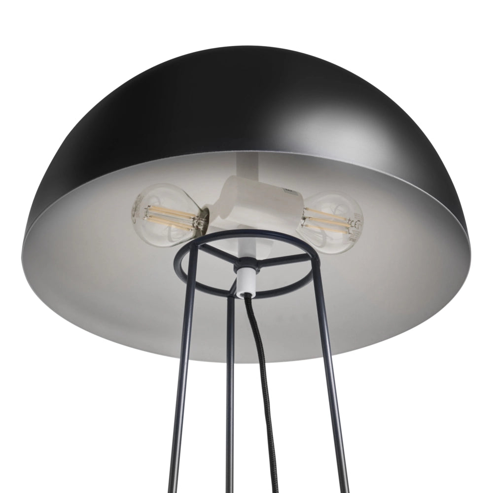 Lampada da tavolo Base e paralume in ferro nero Due lampadine Design minimalista Soggiorno
