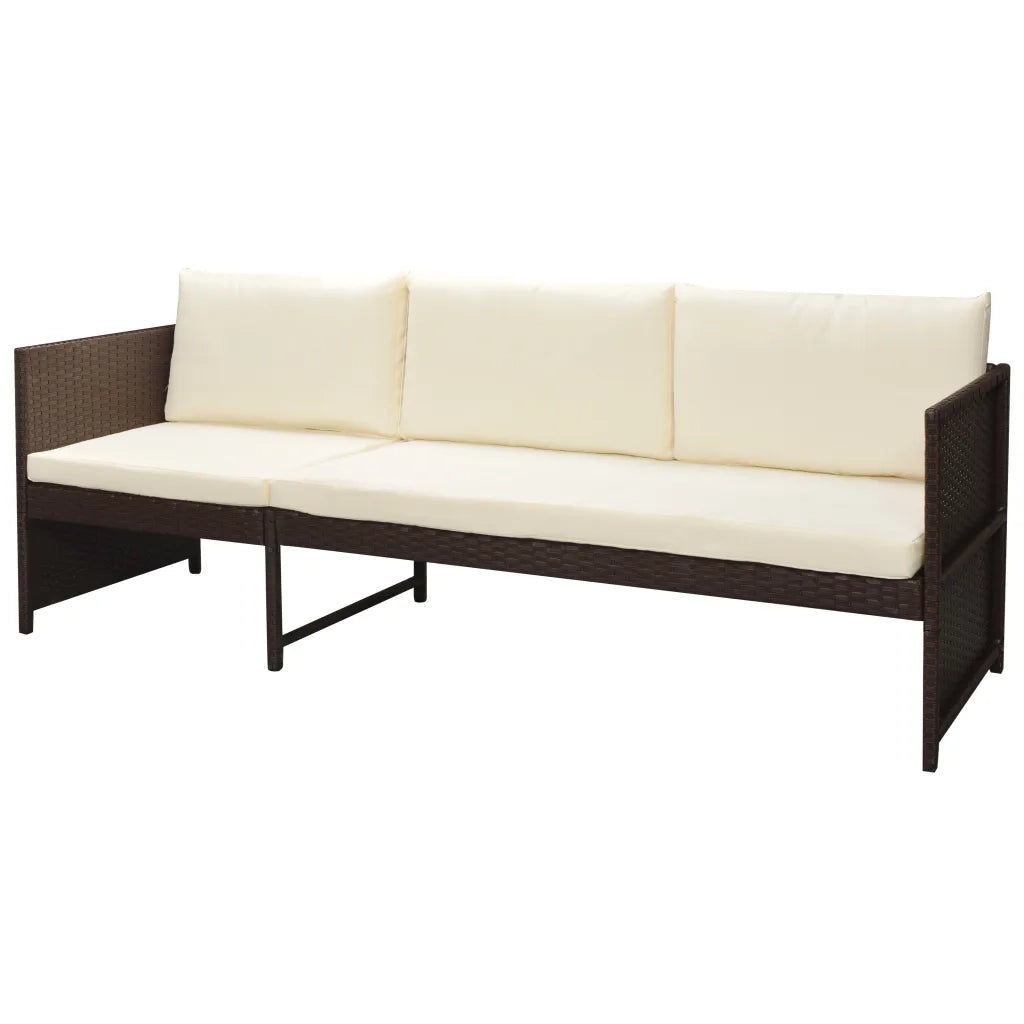 Set Divani da Giardino 6 pz con Cuscini in Polyrattan Marrone 43009
