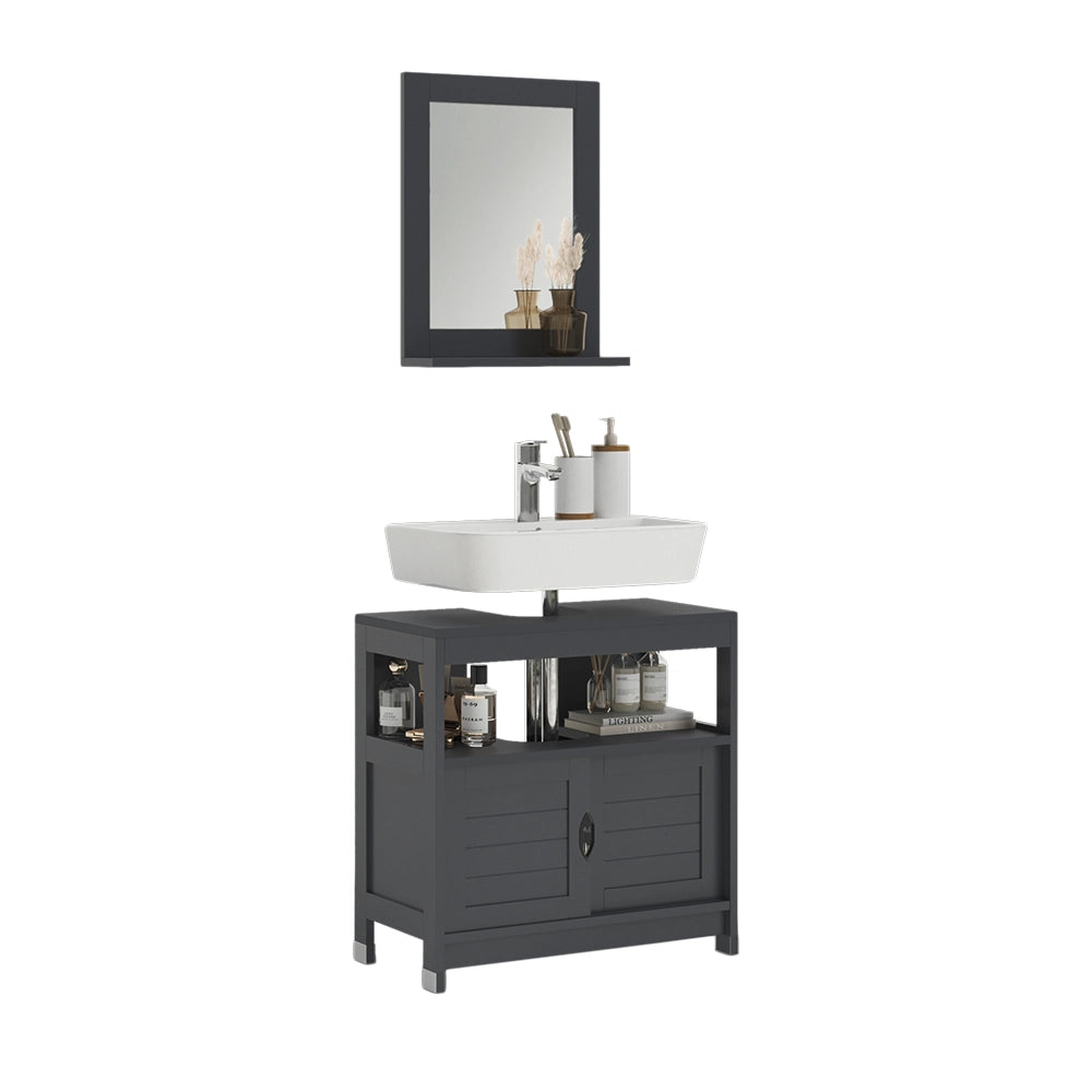 Vicco Set di mobili da bagno Grigio 2 parti