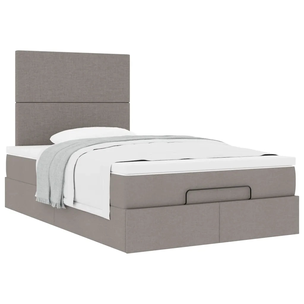 Struttura Letto Pouf con Materasso Tortora 120x200cm in Tessuto 3313068