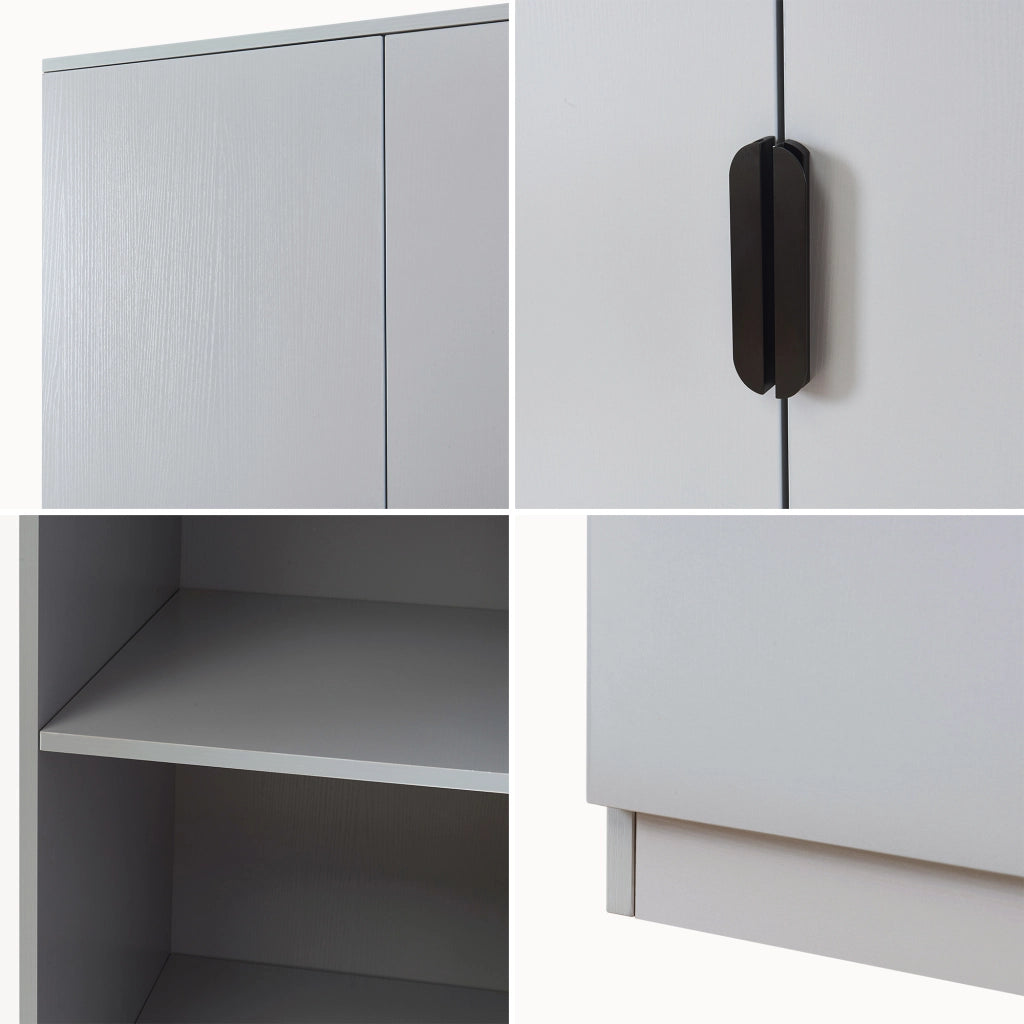 Armadio Guardaroba Eiselfing con 4 Scomparti 176 x 80 x 52 cm Grigio [en.casa]