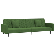 Divano letto | Sof¨¤ letto | Letto singolo a 2 Posti con 2 Cuscini Verde Scuro in Velluto
