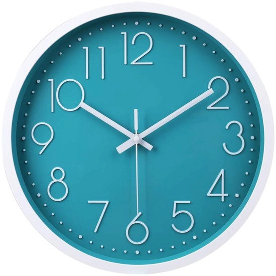 Orologio da parete moderno a quarzo 30cm con secondi in movimento fluido senza tic - Orologio da parete a petrolio perfetto per decorare la sala da pranzo, la camera, l'ufficio