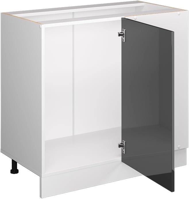 Mobile ad angolo cucina R-Line, Antracite lucido, 86 cm senza piano di lavoro, per la libera combinazione all'interno di sistemi cucina modulari