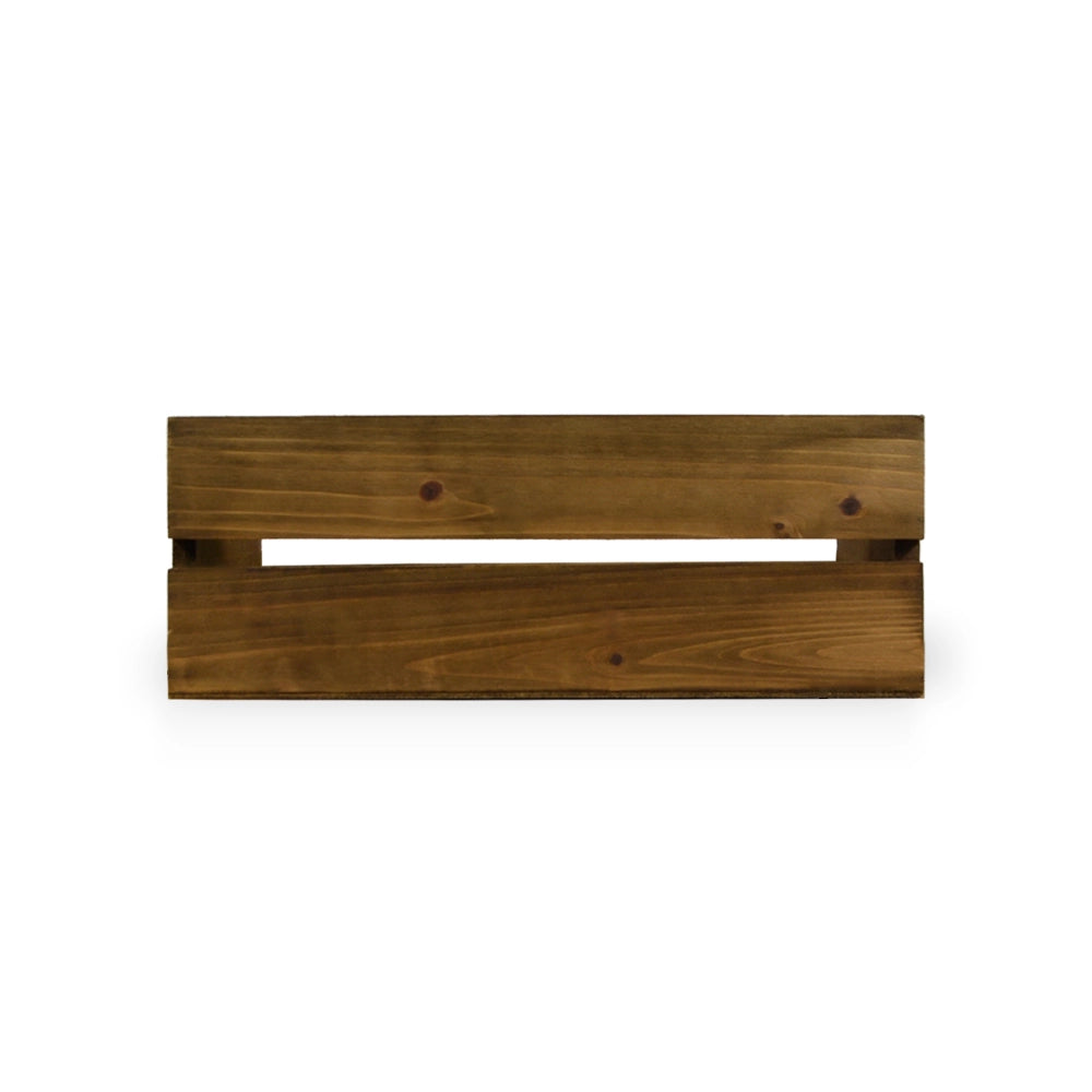 5 Cassettine Contenitori Portaoggetti in Legno Marrone con manici cm 30x19 x h11