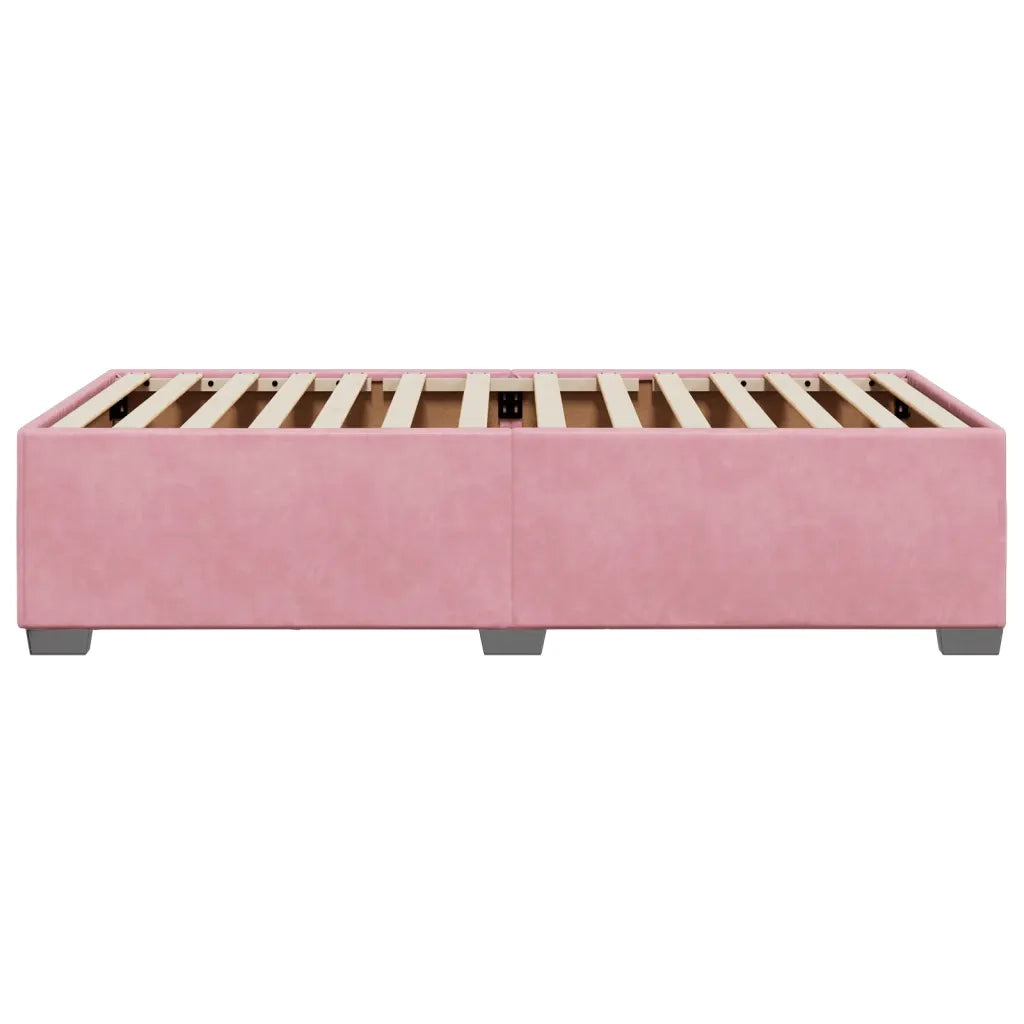 Letto singolo | Letto per adulti | Giroletto Rosa 90x200 cm in Velluto