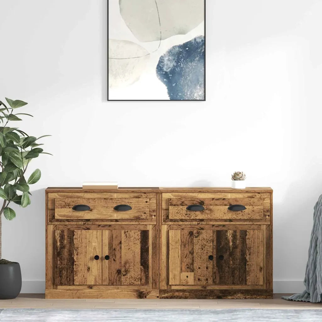 Credenza | Sideboards con cassetto 2 pcs Legno vecchio 70 x 35,5 x 67,5 cm