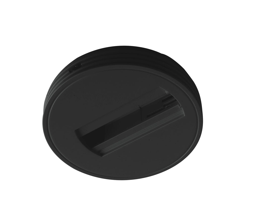 LED-TRACK-BASE NERO BASE TONDA TRIFASE NEROA  PER FARO BINARIO EXPRESS ROCKET, SQUIB, OBOE 12X2,5CM