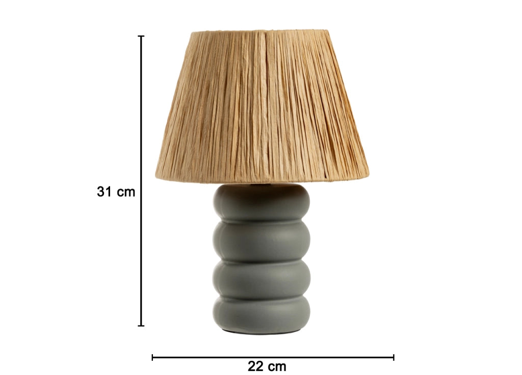 Lampada Da Tavolo Comodino Ricaricabile Accensione On/Off Modello Atene - Small - Grigio