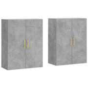 Armadietto a Muro | Mobili a Parete 2 pz Grigio Cemento 69,5x34x90 cm