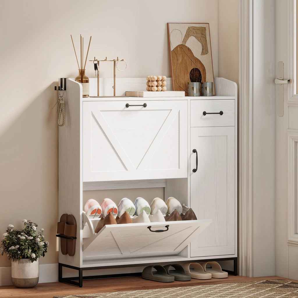 Mobiletto con Cassetti e Ripiani ¨C zephmum ¨C Bianco 106.7x26x116cm