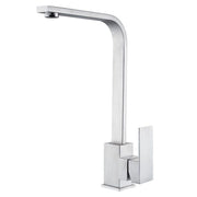 Trade Shop - Rubinetto Miscelatore In Acciaio Inox Satinato Canna Alta Lavello Per Cucina 52690 -
