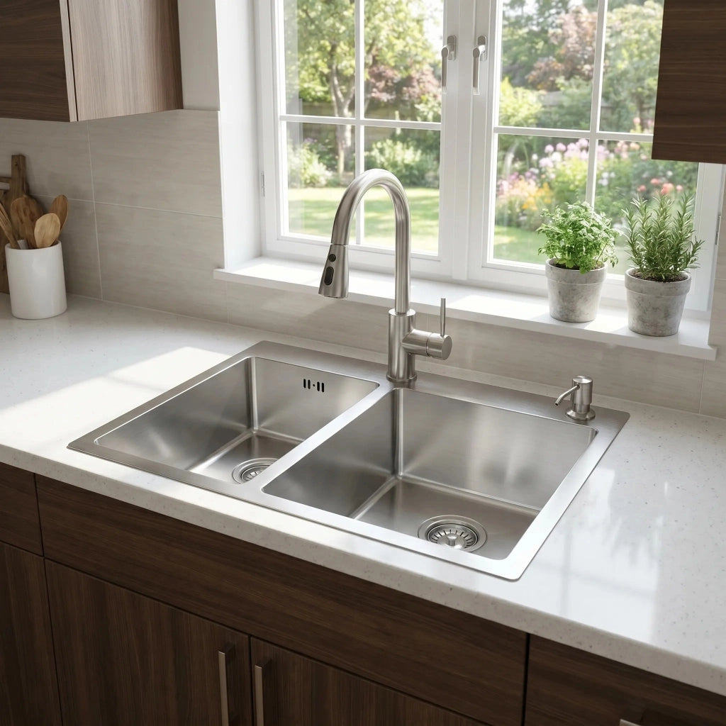 Lavello In Acciaio Toby Brush Steel senza rubinetto da cucina