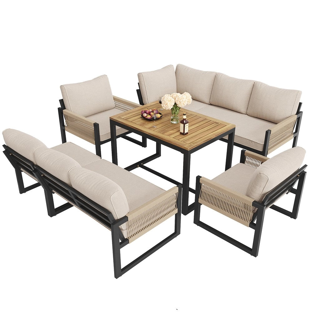Set da giardino per 7-8 persone - Zephmum - Moderno e resistente alle intemperie