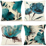 Set di 4 Coperte per Cuscini 50x50 Decorative Moderne Coperte per Cuscini a Fiori Abstracte per Sedia Camera da Pranzo Decorativo 50x50 A203-20