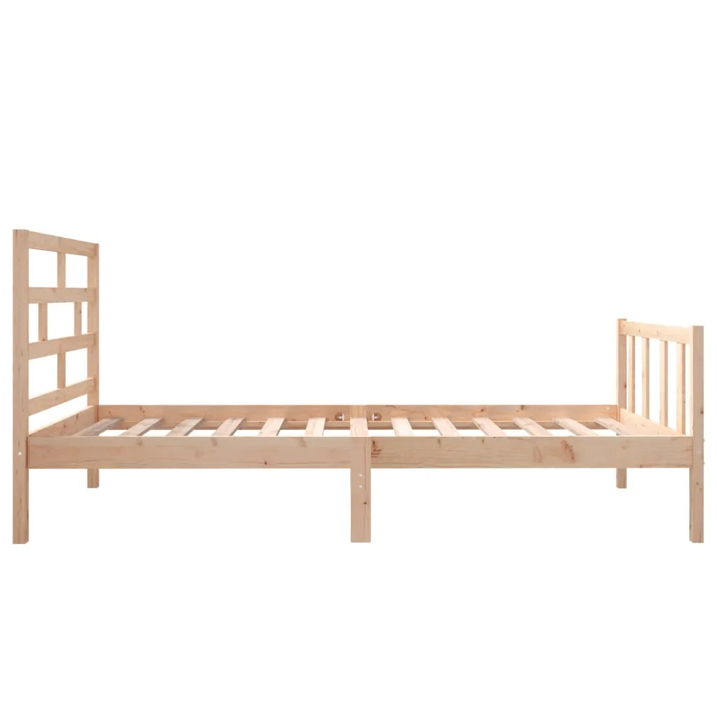 Giroletto-Struttura Letto in Legno Massello Grigio 75x190 cm Small Single 637865