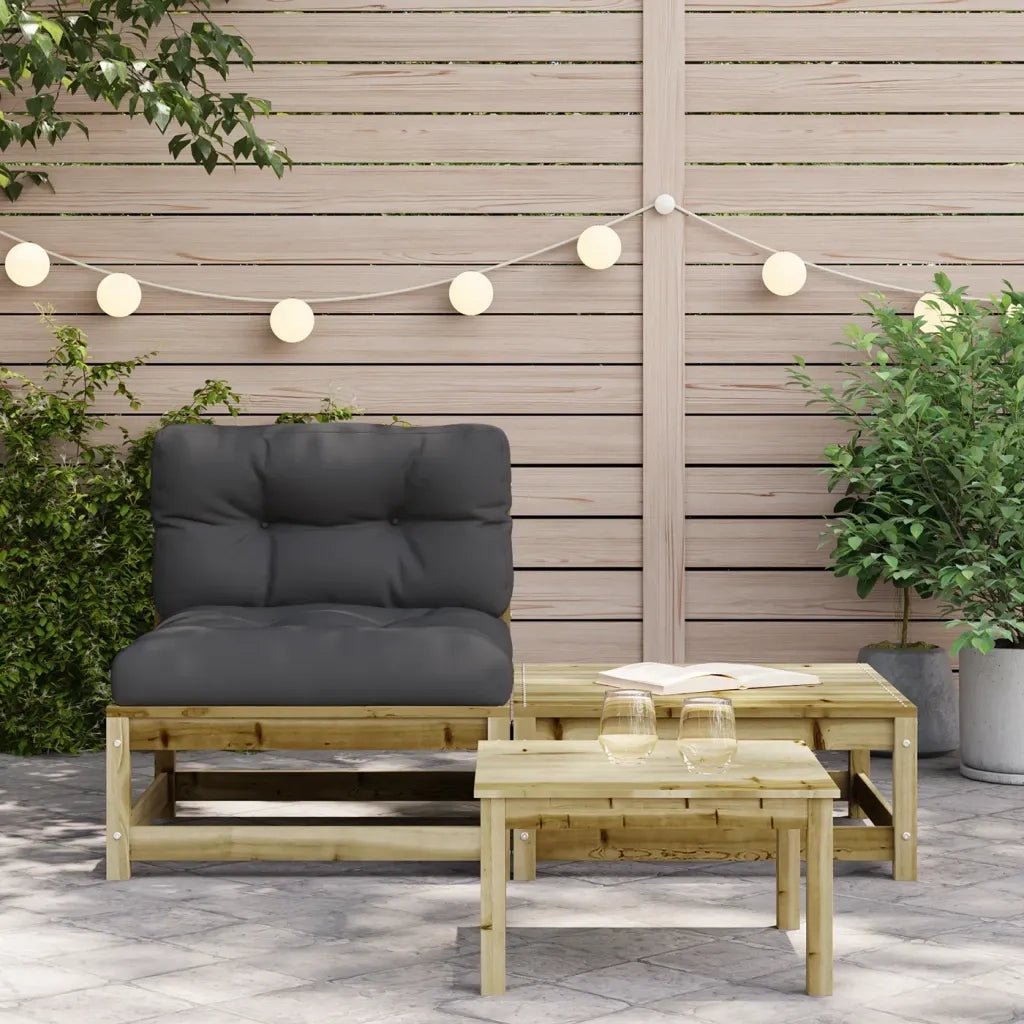 Divano da Giardino Senza Braccioli con Cuscini e Poggiapiedi 838140