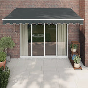 Tenda da Sole Retrattile-Tenda parasole per Patio Antracite 3x2,5 m Tessuto e Alluminio 702874