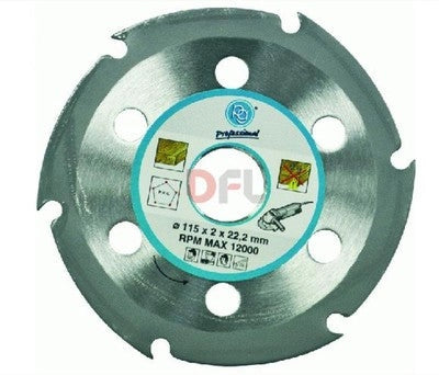 DISCO LAMA SEGA PER LEGNO  115 PER SMERIGLIATRICE TAGLIA SMUSSA FRESA