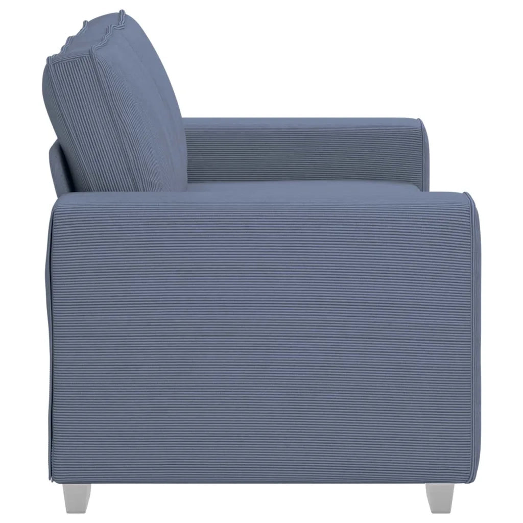 Divano Divanetto Blu 120 cm Tessuto di Velluto a Coste