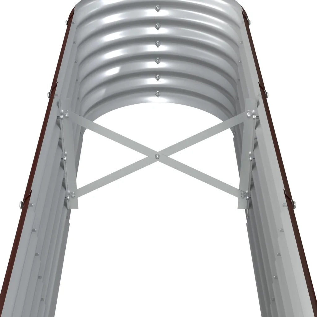 Letto Giardino-Fioriera da Giardino Acciaio Zincato 332x40x36cm Marrone