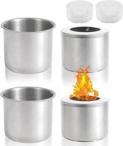 Set di 6 accendini per fuochi da tavola in acciaio inossidabile con contenitore per accendini in acciaio inossidabile per fuochi da tavola. Supporto per accendini bioetanolo per interni ed esterni.