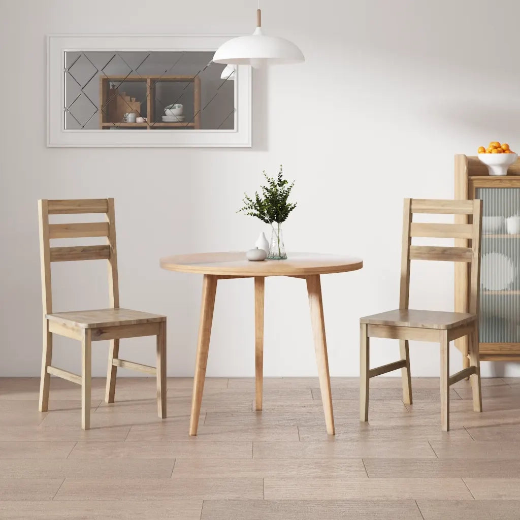 Sedie da Pranzo 2 pz in Legno Massello di Acacia 246005