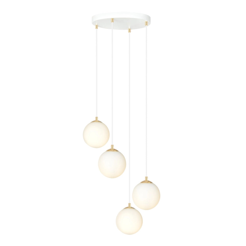 Lampadario Emibig Royal 4, 4xE14 bianco oro vetro