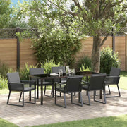 Set da Pranzo per Giardino 7 pcs Nero
