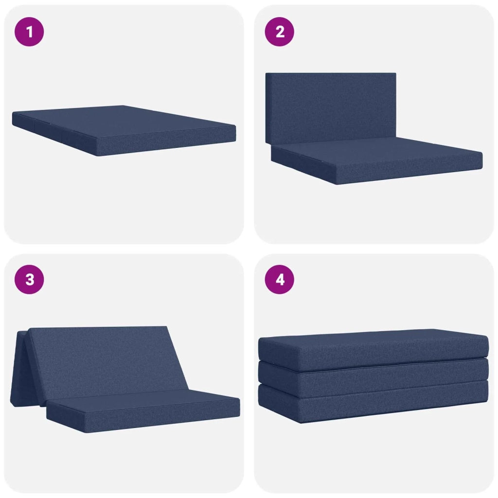 Divano Letto Pieghevole 160 x 67 x 45 cm Blu
