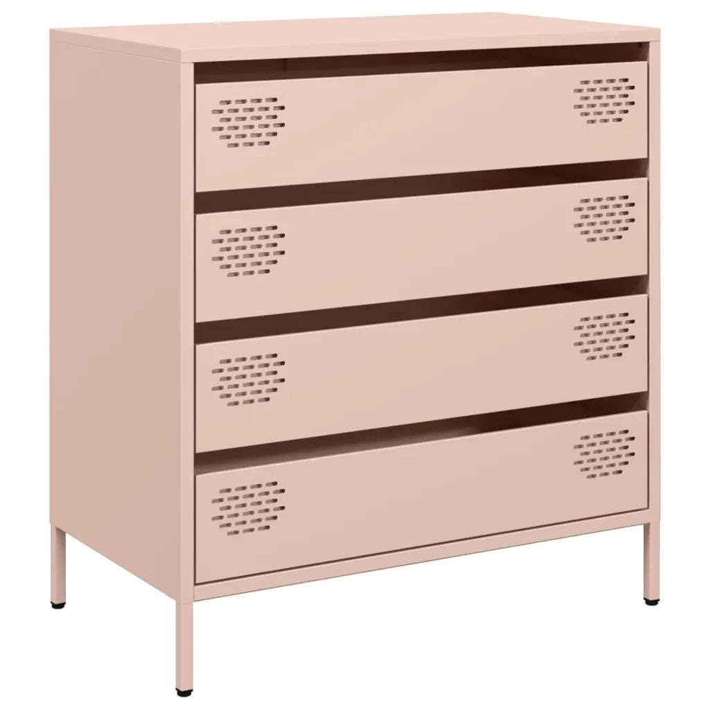 Credenza Rosa 68x39x73,5 cm in Acciaio Laminato a Freddo
