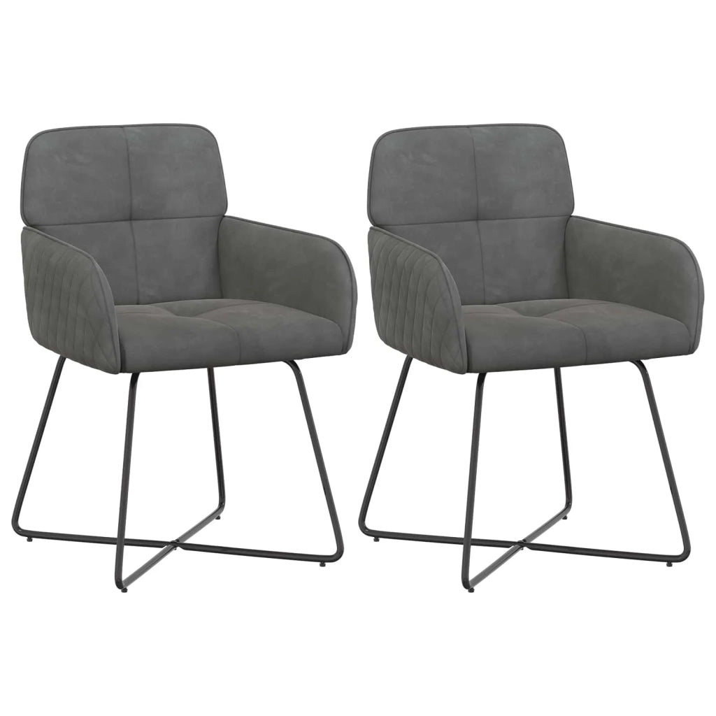 Sedie da pranzo 2 pcs Velluto (V) Grigio Scuro 42034294