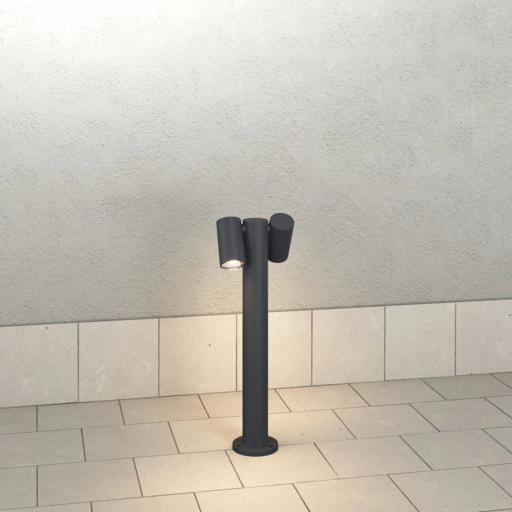 OSLO PALO 50CM 2 LUCI GRIGIO ANTRACITE IP65 NON INCLUSE