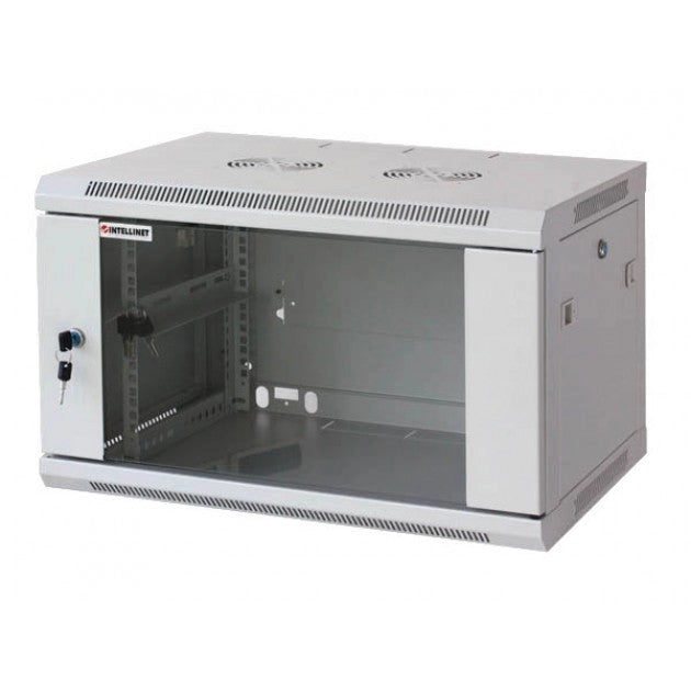 Armadio Rack 19'' a muro 9 unità sezione unica prof. 600mm Grigio