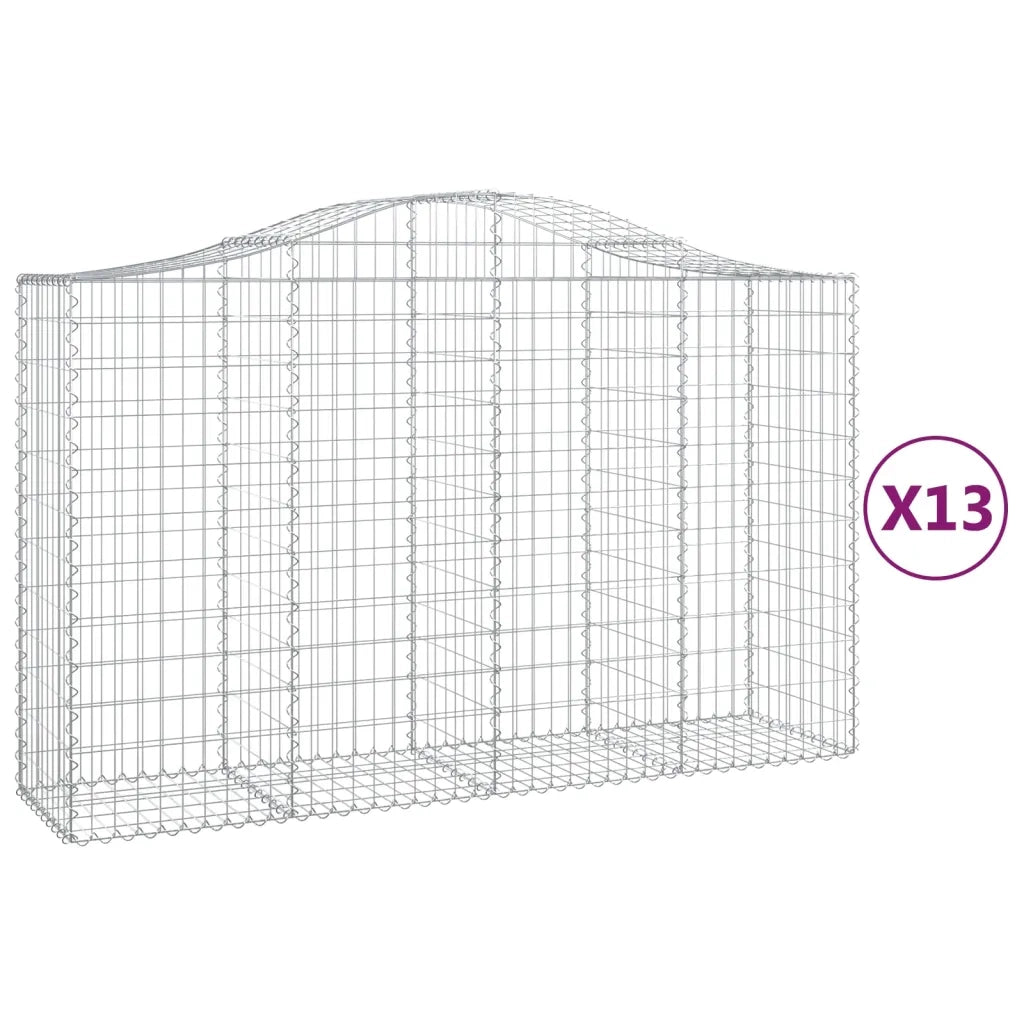 Cesti Gabbioni ad Arco 13 pz 200x50x120/140 cm Ferro Zincato 3145672